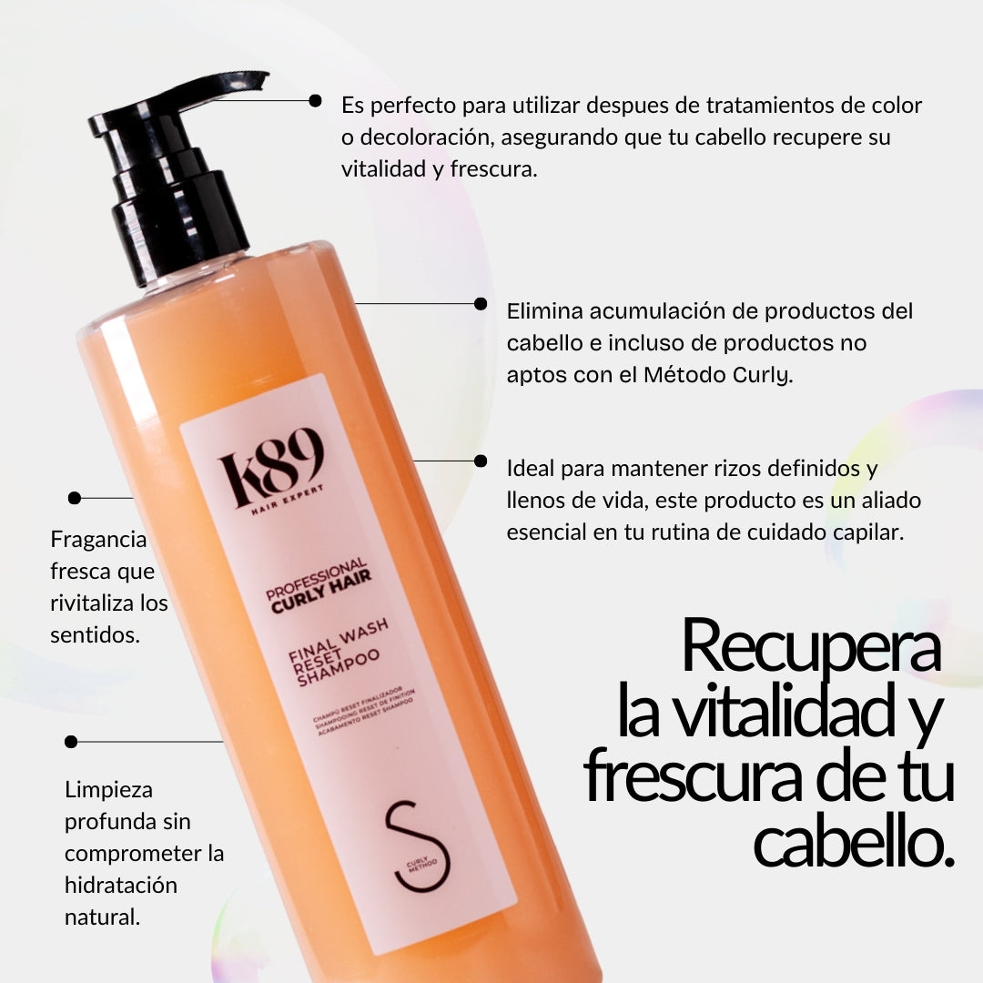 Shampoo de limpieza profunda / Shampoo Final Wash-Reset / Apto método curly 500ml.